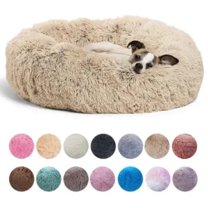 Cama Redonda de Felpa para Perros | Súper Suave, Cálida, 40–90 cm